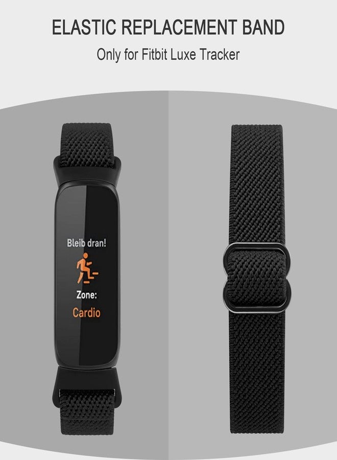 Meliya Band Compatible with Fitbit Luxe Bands for Women Men, Soft Elastic Nylon Wristband Replacement Sport Strap for Fitbit Luxe Fitness Tracker (Black) - Image 2